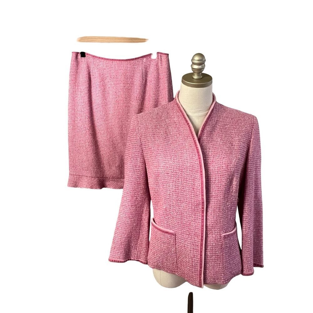 Talbots Collection 2 Piece Tweed Skirt Set Size 8 Old Money Professional Office